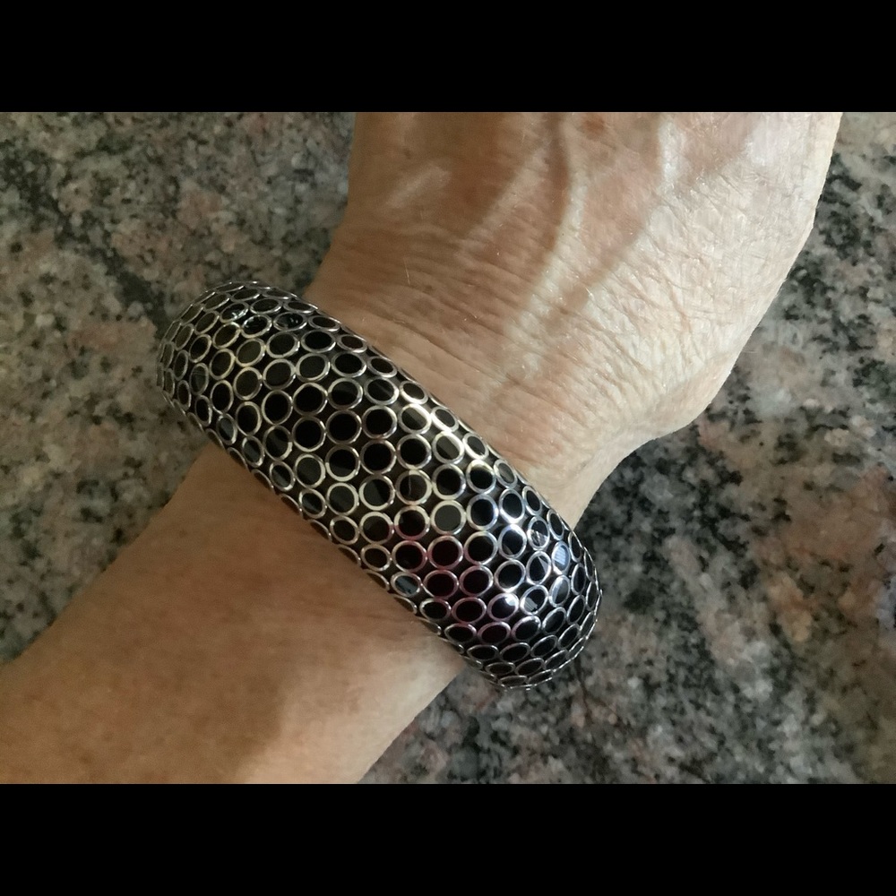 John Hardy Wide Flexible Cuff Black Colorway Med